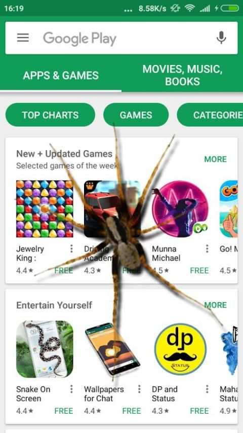 Spider on Screen Funny Joke screenshot 1