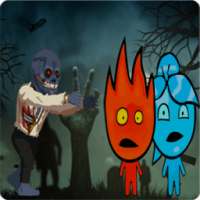 FireBoy and Ice Girl Dush with zombie logo