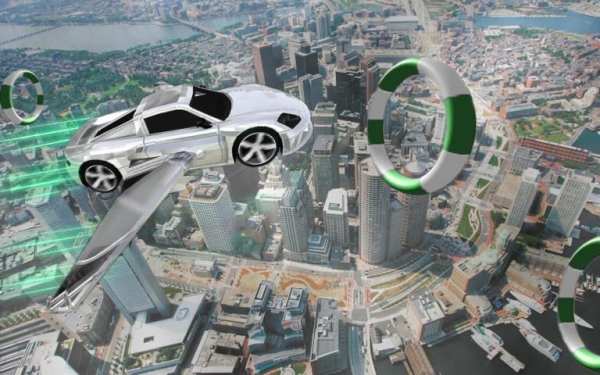 Flying Car City Racing स्क्रीनशॉट 4