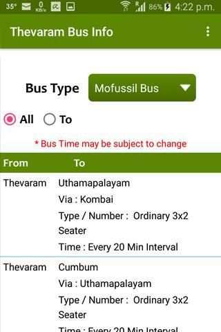 Thevaram Bus Info screenshot 8