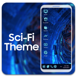 Sci fi theme for computer launcher أيقونة