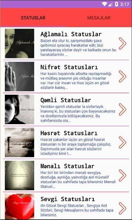 Watsap və Facebok üçün Stasuslar screenshot 5