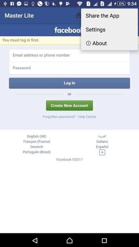 Master Lite for Facebook screenshot 2