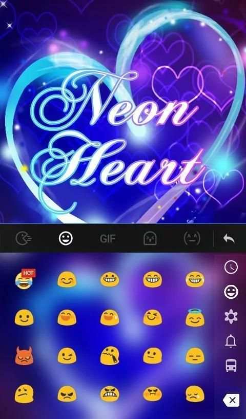 Neon Heart Keyboard Theme screenshot 4