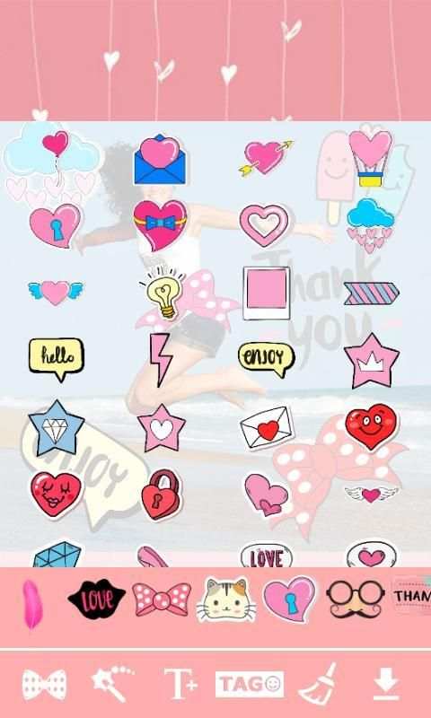 ❤∴ Cute Kawaii Stickers Photo Editor ∴❤ 2 تصوير الشاشة