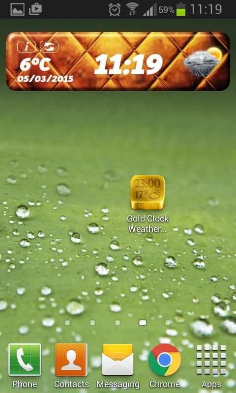 Gold Clock Weather Widget screenshot 2