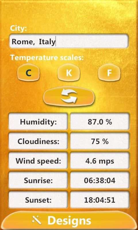 Gold Clock Weather Widget screenshot 1