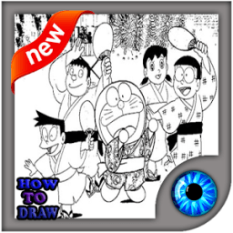 how to draw Doraemon and friends icon