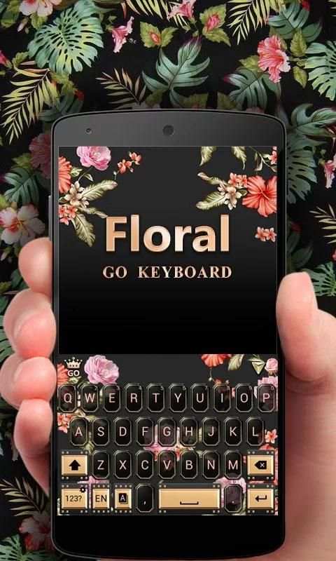 Floral GO Keyboard Theme Emoji screenshot 4