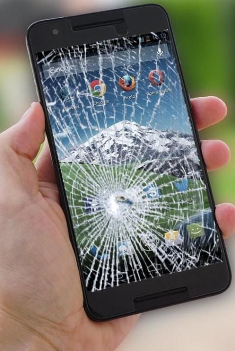 Разбитый телефон фото прикол на экран