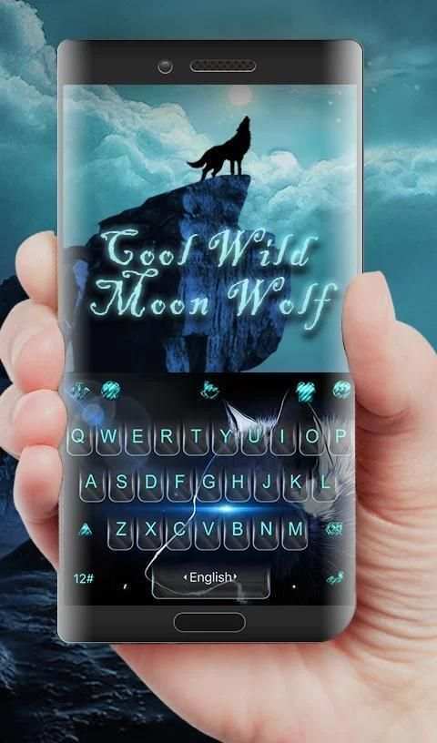 Cool Wild Moon Wolf Keyboard Theme screenshot 4