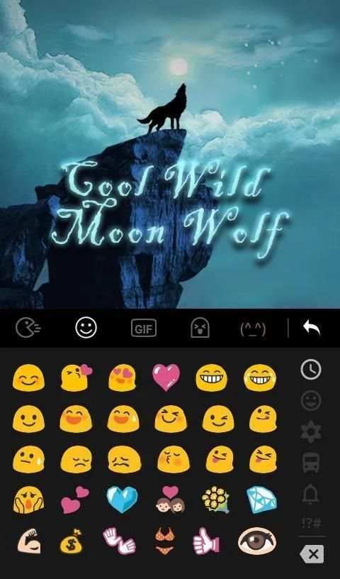 Cool Wild Moon Wolf Keyboard Theme 3 تصوير الشاشة