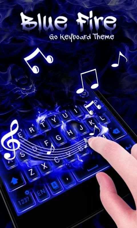 Blue Fire GO Keyboard Theme screenshot 2