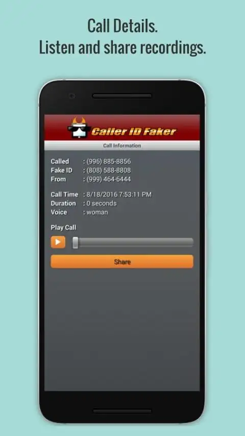 Caller ID Faker & Recorder App screenshot 1