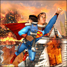 Flying Superhero Robot Grand City Rescue Hero أيقونة