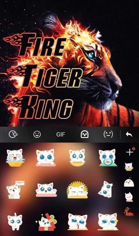Fire Tiger King Keyboard Theme screenshot 2