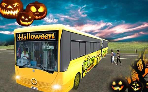 HALLOWEEN PARTY NIGHT BUS DRIVER 3D screenshot 4