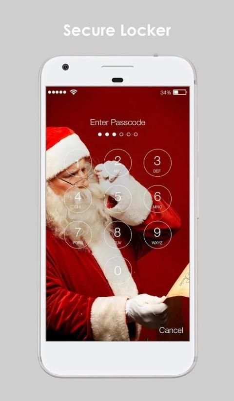 Personalized Santa Claus For Kids PIN Lock Screen screenshot 5
