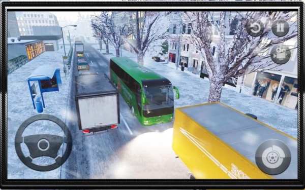 Snow Bus Offroad Driver : Modern Tourist Coach 3D screenshot 4