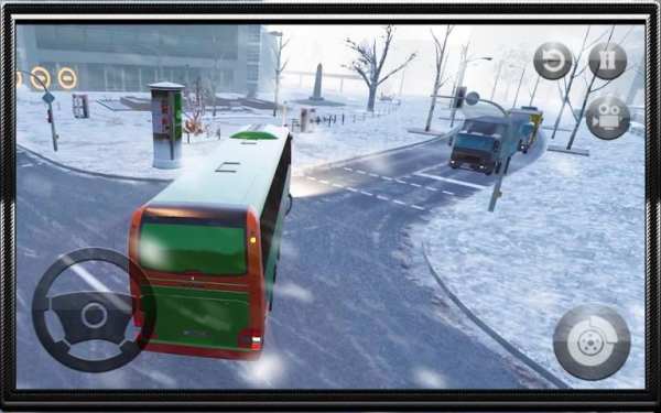 Snow Bus Offroad Driver : Modern Tourist Coach 3D screenshot 2
