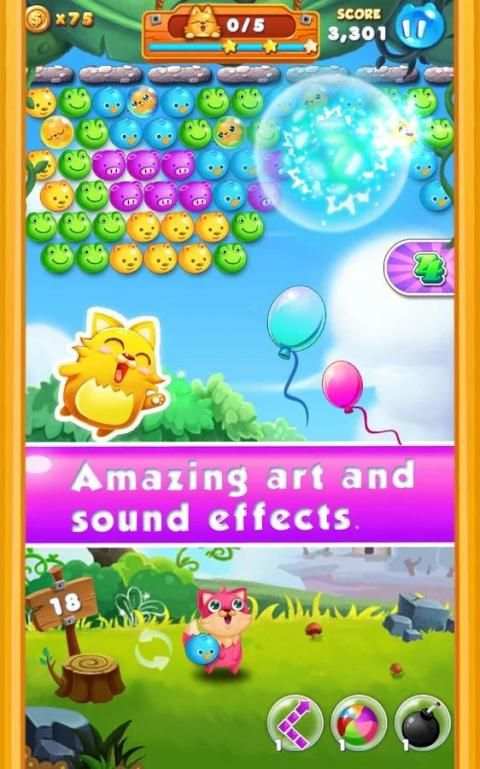 Bubble Cat Rescue скриншот 3
