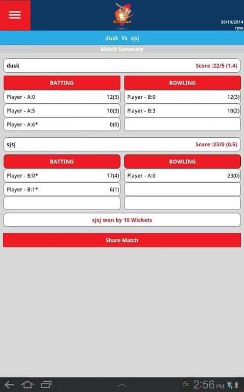 Cricket Score Pad screenshot 2