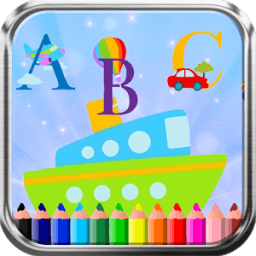ABC Train Car Transportation Coloring Book Game أيقونة