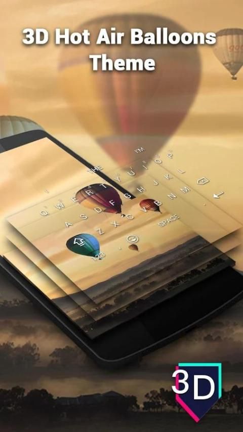 3D Hot Air Balloons Theme скриншот 3