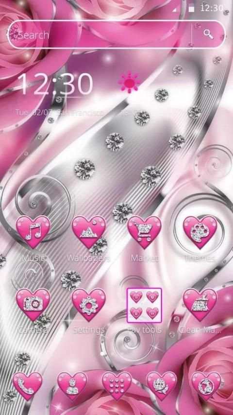 Crimson Hearts Diamond Theme screenshot 3