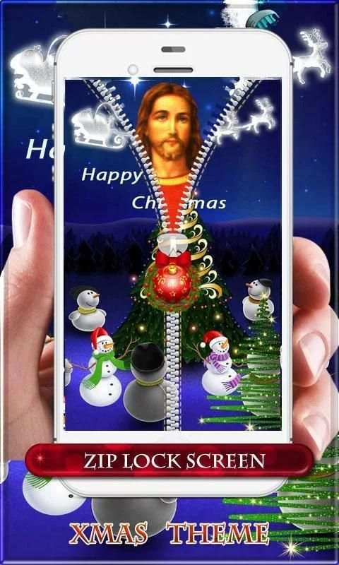 Christmas Theme Zipper Lock скриншот 3