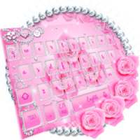 Diamond Pink Rose Keyboard Theme on 9Apps