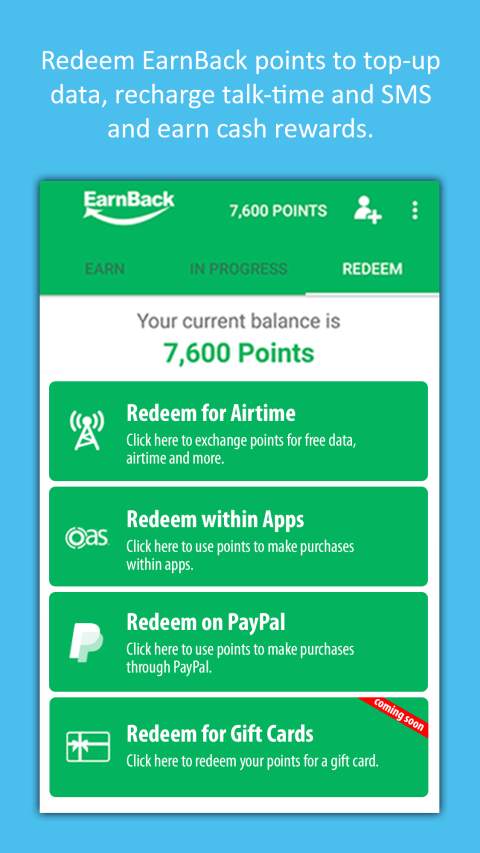 EarnBack - Recharge airtime, Get cash screenshot 3