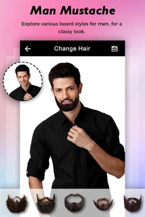 Men Mustache & Hair Styles Photo Editor screenshot 1