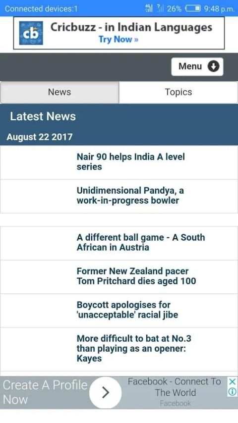 Cricbuzz Lite screenshot 1