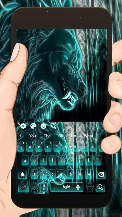 Тема Neon Wolf Keyboard скриншот 3