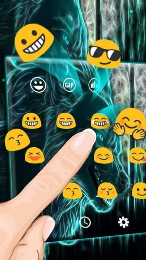 Тема Neon Wolf Keyboard скриншот 2