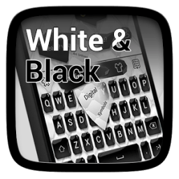 Black and White Keyboard Theme أيقونة