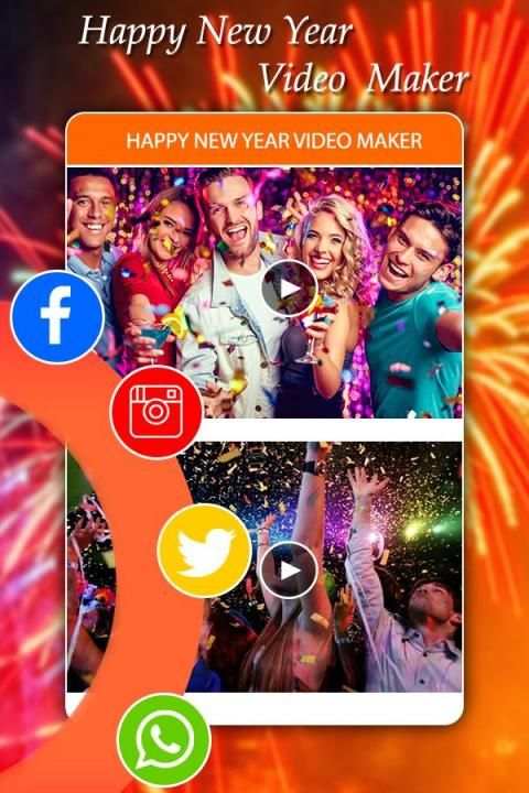 Happy New Year Video Maker 2018 - Slideshow Maker скриншот 1