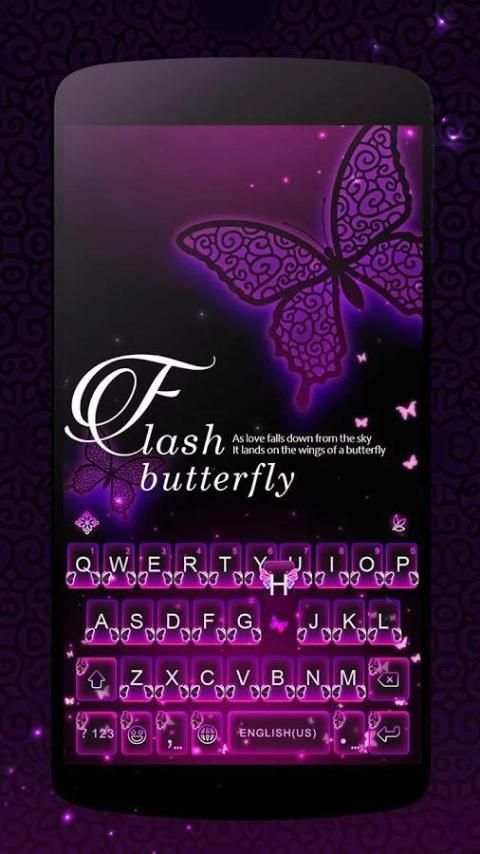 Flash Butterfly iKeyboardTheme screenshot 3