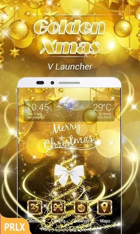 Golden Xmas Parallax V Launcher Theme screenshot 5