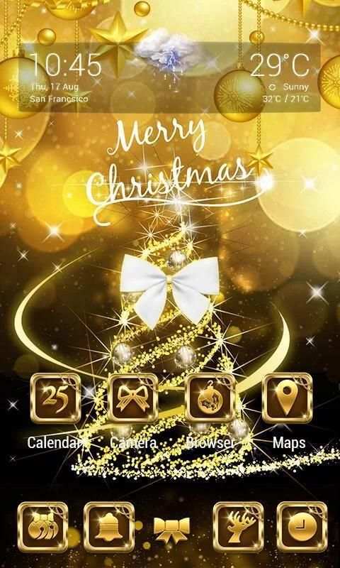 Golden Xmas Parallax V Launcher Theme screenshot 4