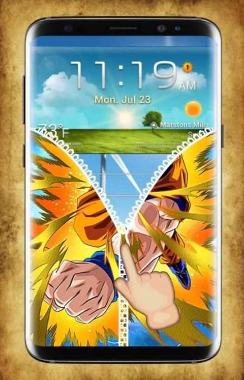 Saiyan Goku Zipper Lock Screen screenshot 1