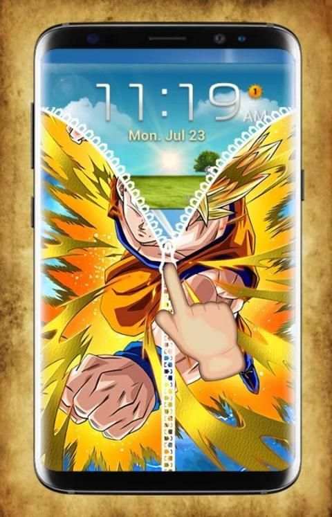 Saiyan Goku Zipper Lock Screen screenshot 2