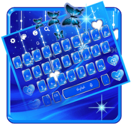 Blue Crystal Butterfly Keyboard Theme иконка