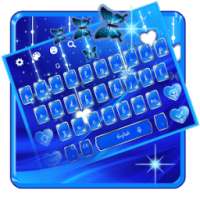 Blue Crystal Butterfly Keyboard Theme