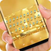 Gold Keyboard Sapphire Gems Luxury Theme