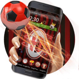 3D Milan Football Red theme أيقونة