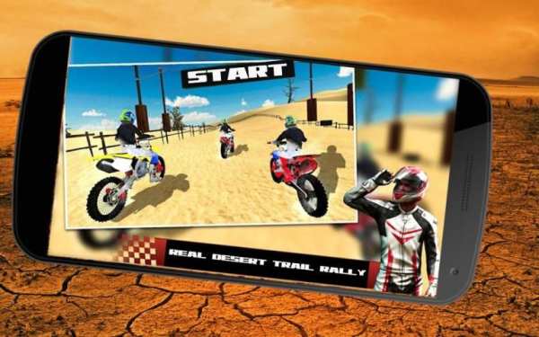 Off Road Trail Bike Desert Stunt Racing Game Free screenshot 2