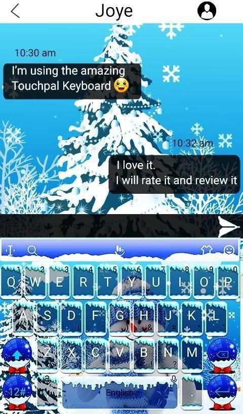 Happy Snow Man Keybaord Theme скриншот 5