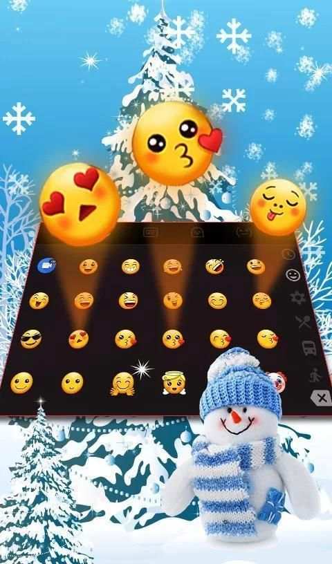 Happy Snow Man Keybaord Theme скриншот 4